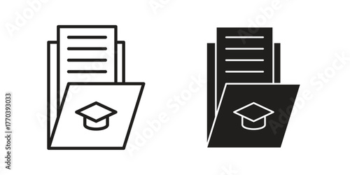 Curriculum icon illustrations collection. editable stroke outline and flat style