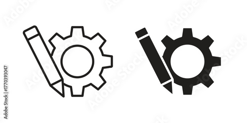 Customize icon illustrations collection. editable stroke outline and flat style