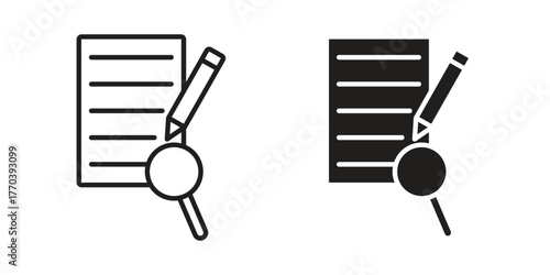 Defining icon illustrations collection. editable stroke outline and flat style