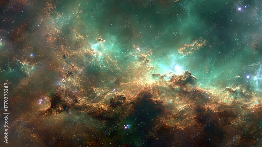 Fototapeta premium Colorful Starry Nebula in Deep Space
