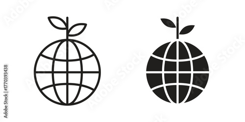 Environment icon illustrations collection. editable stroke outline and flat style