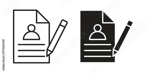 Enrollment icon illustrations collection. editable stroke outline and flat style