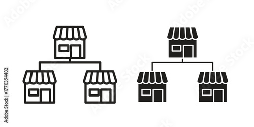 Franchise icon illustrations collection. editable stroke outline and flat style