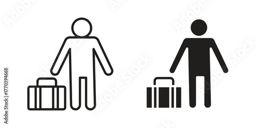 Guest icon illustrations collection. editable stroke outline and flat style