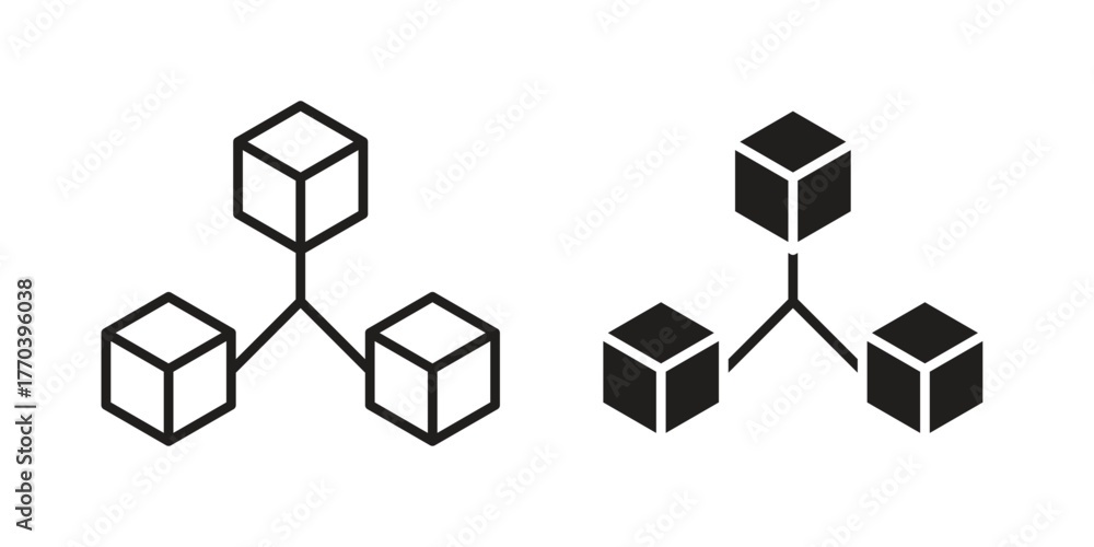 Obraz premium Interconnected icon illustrations collection. editable stroke outline and flat style