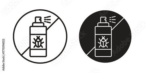 Insecticide icon illustrations collection. editable stroke outline and flat style