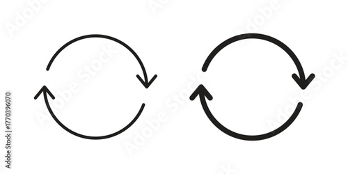 Iteration icon illustrations collection. editable stroke outline and flat style