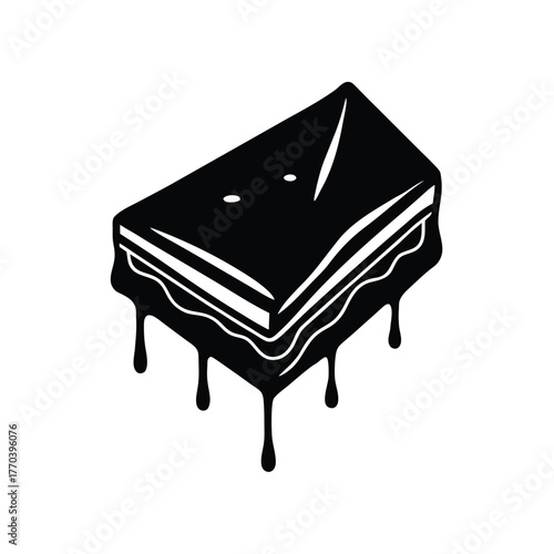 Dark Chocolate Drizzled Baklava Vector