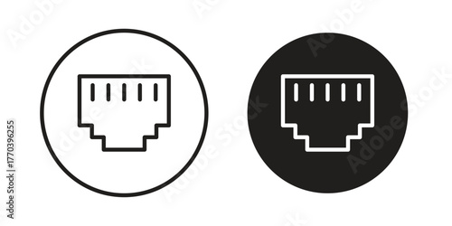 Lan icon illustrations collection. editable stroke outline and flat style
