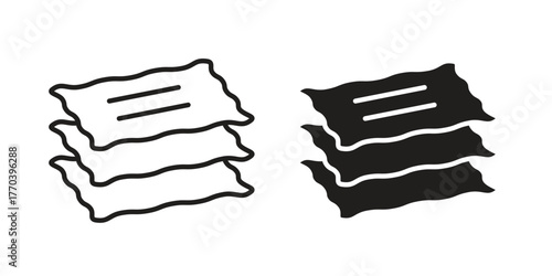 Lasagne icon illustrations collection. editable stroke outline and flat style