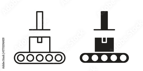 Machinery icon illustrations collection. editable stroke outline and flat style