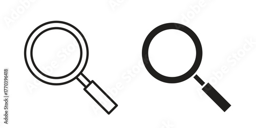 Loupe icon illustrations collection. editable stroke outline and flat style