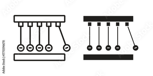 Momentum icon illustrations collection. editable stroke outline and flat style
