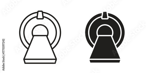 MRI scanner icon illustrations collection. editable stroke outline and flat style