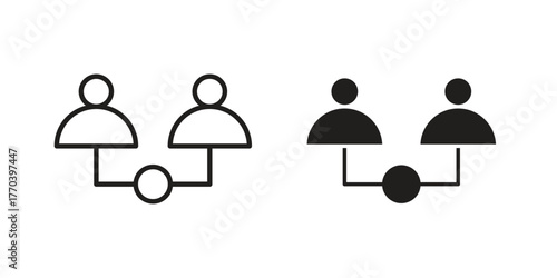 Partner icon illustrations collection. editable stroke outline and flat style