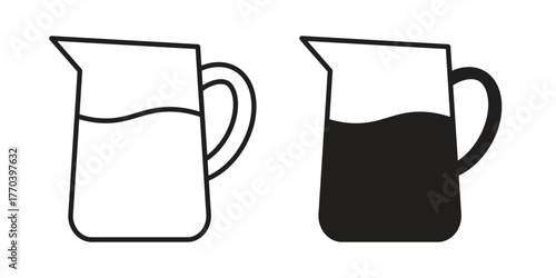 Pitcher icon illustrations collection. editable stroke outline and flat style