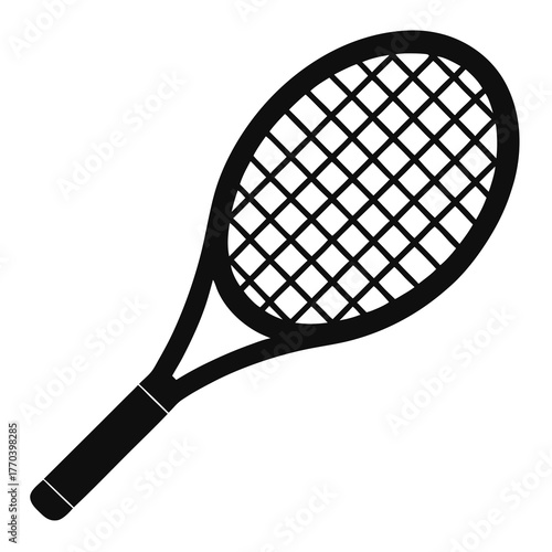 Tennis racket vector clean black silhouette design white background