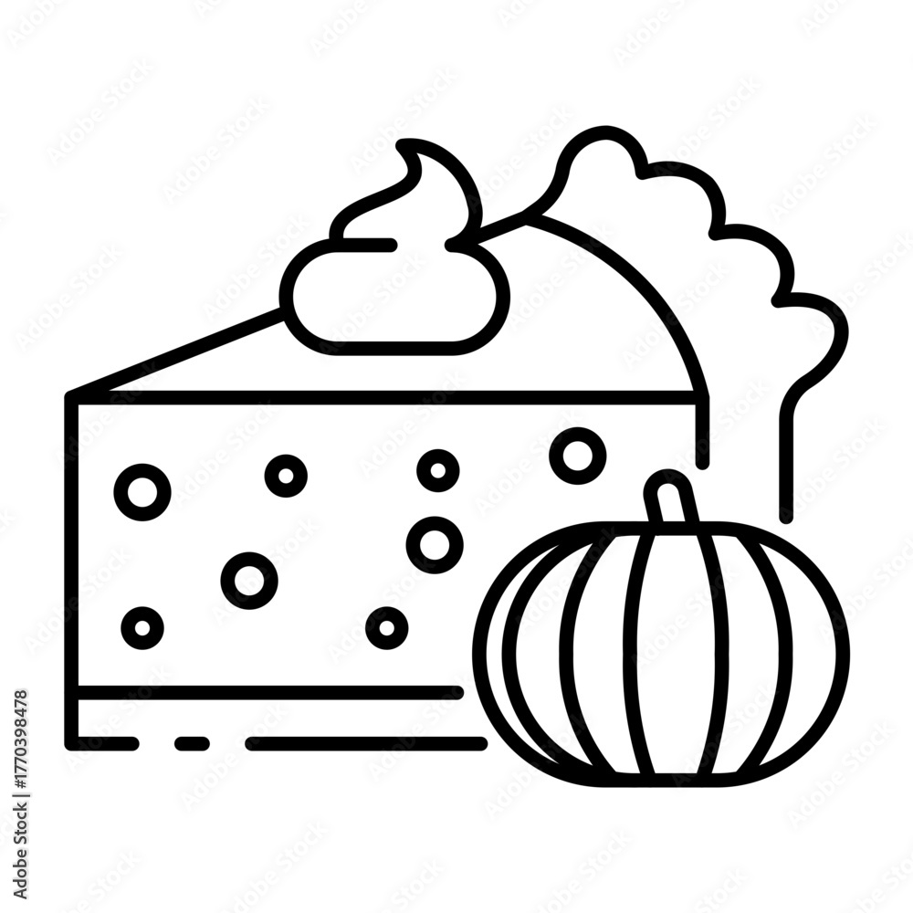 Fototapeta premium This Pumpkin Pie icon is suitable for Thanksgiving Day.