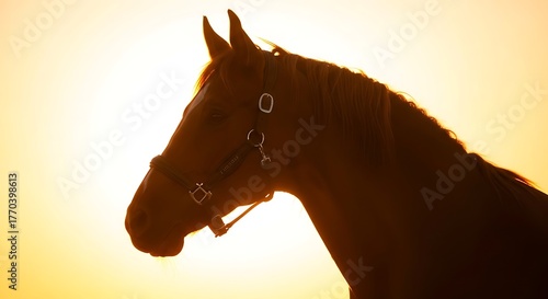 Horse Silhouette at Sunset