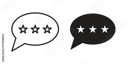 Rating icon illustrations collection. editable stroke outline and flat style