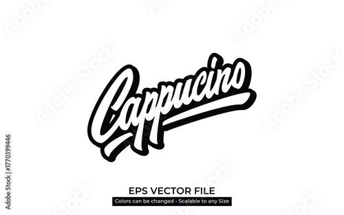 Stylish hand-lettered word Coffeeshop menu in bold modern script. Perfect for coffee shop branding, packaging, cafe logo, or typography design. Editable EPS vector file.