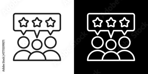 Review Icon Line Vector Illustration