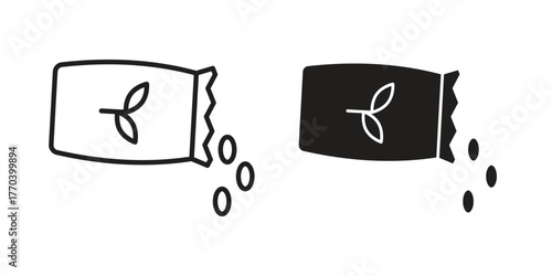 Seeds icon illustrations collection. editable stroke outline and flat style