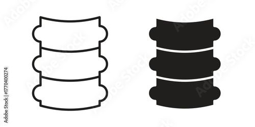 Spinal column icon illustrations collection. editable stroke outline and flat style