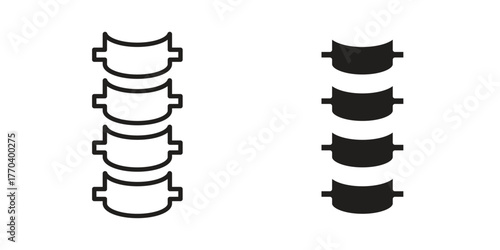 Spine Bone icon illustrations collection. editable stroke outline and flat style