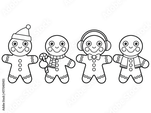 Gingerbread man coloring page christmas holiday activity printable outline