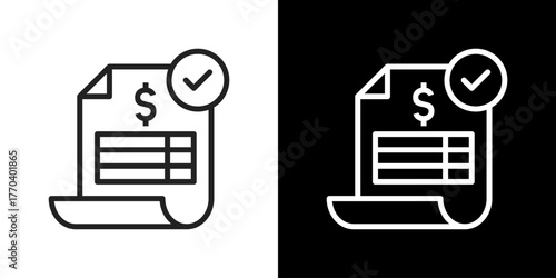 Invoice Icon Line Vector Illustration