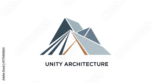 Abstract architectural design featuring geometric shapes and the text UNITY ARCHITECTURE.