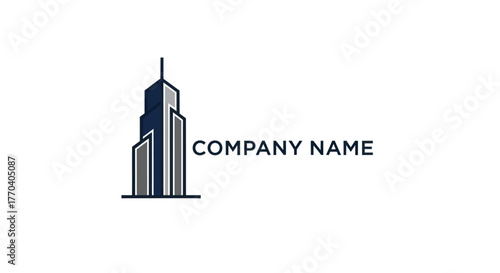 Modern Skyscraper Building Logo Design for Real Estate Company.