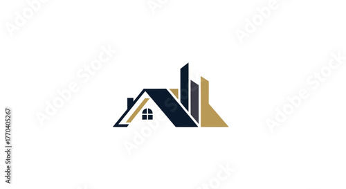 Modern architectural logo design representing real estate and urban development.