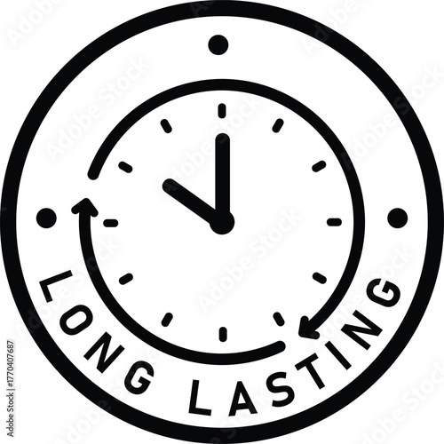 Long lasting durable quality time clock icon vector