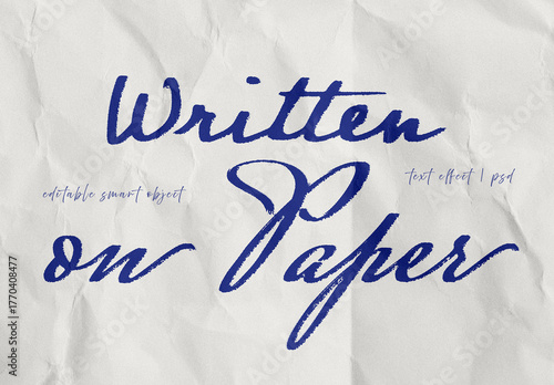 Blue Ink Handwriting Text Effect