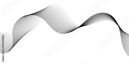 "Dynamic Flowing Waves of Soft Grey: A Modern Abstract Design with Glowing Lines on White Background, Illustrating Futuristic Technology and Sound Wave Motifs"