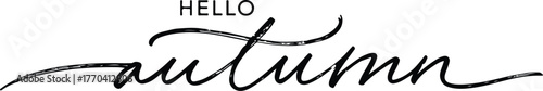 Hello Autumn Calligraphy Quote – Elegant Handwritten Typography for Fall Season Design