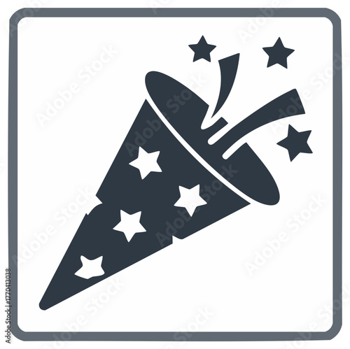 Festive party popper blasting stars and streamers a symbol of celebration joy and excitement