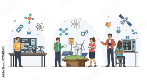 Diverse Scientists and Engineers Innovating Robotics, Renewable Energy, and 3D Printing