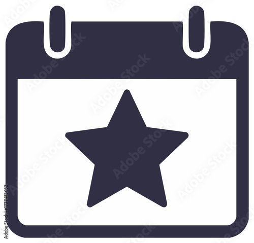Calendar Date with Star Marked for an Important Event or Holiday Reminder