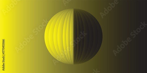 Angled concentric circles. Paper-cut sun, sunbeam, sunrise, or sunset background. Sonar waves, radiating, epicenter, radar signal, target wallpaper. Vector illustration.
