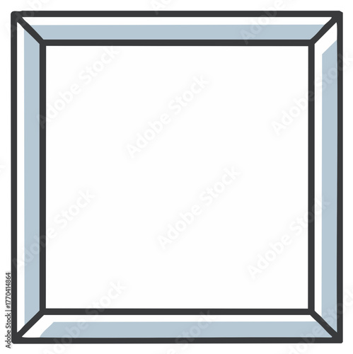Modern Square Frame with Light Blue and Dark Gray Borders Illustration