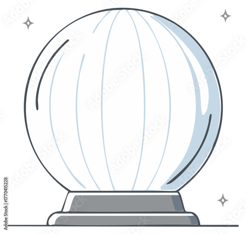 Mystical Crystal Ball on a Pedestal Shining with Magic and Wonder for Fantasy and Fortune Telling Designs