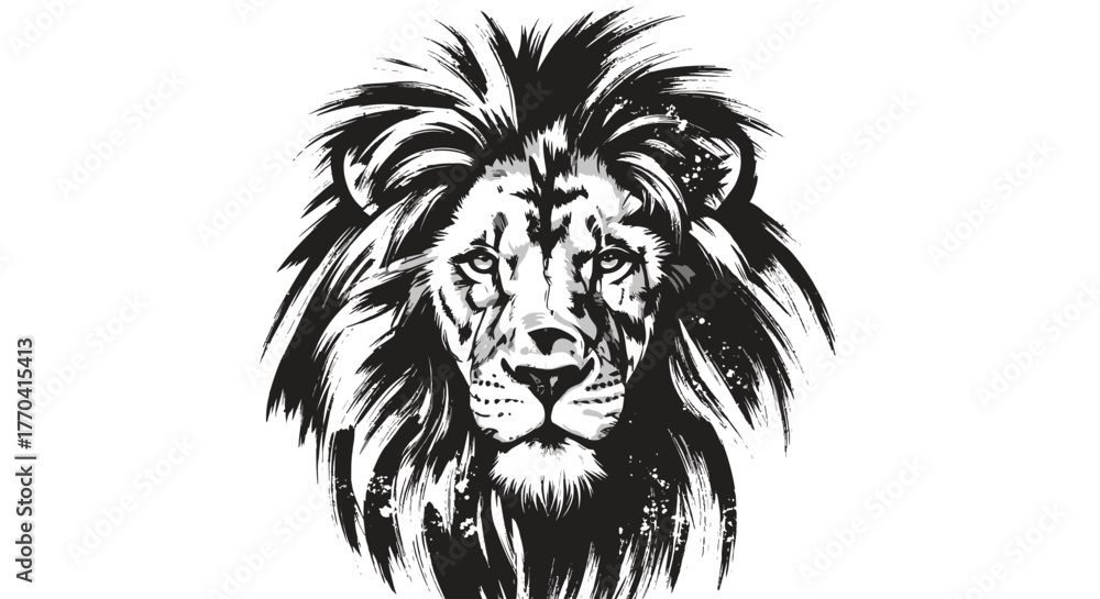 Fototapeta premium Lion head portrait illustration