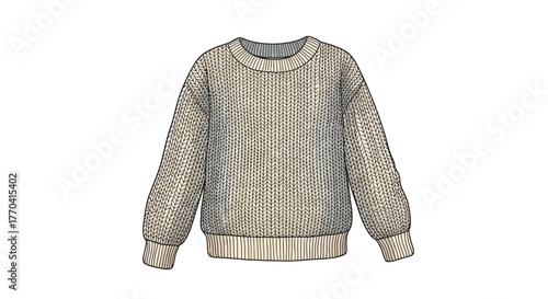 Knitted sweater illustration isolated on white background textile apparel design