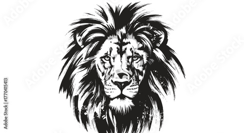 Lion head portrait illustration