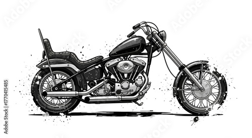 Motorcycle illustration vector design isolated black and white