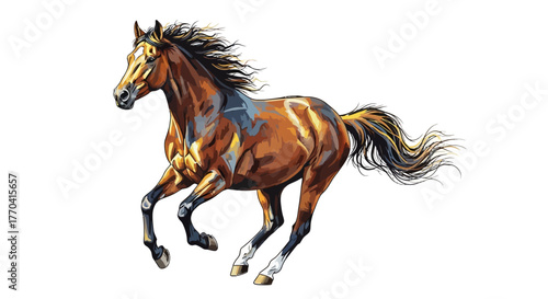 Running horse illustration artistic render