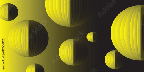 Angled concentric circles. Paper-cut sun, sunbeam, sunrise, or sunset background. Sonar waves, radiating, epicenter, radar signal, target wallpaper. Vector illustration.
